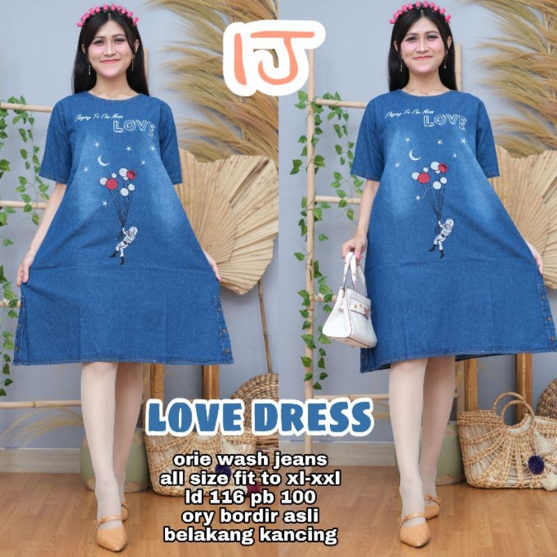 LD 114 LOVE DRESS VARIASI BORDIR ASLI (balon)