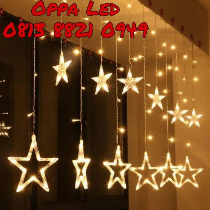 lampu natal led model bintang bintang