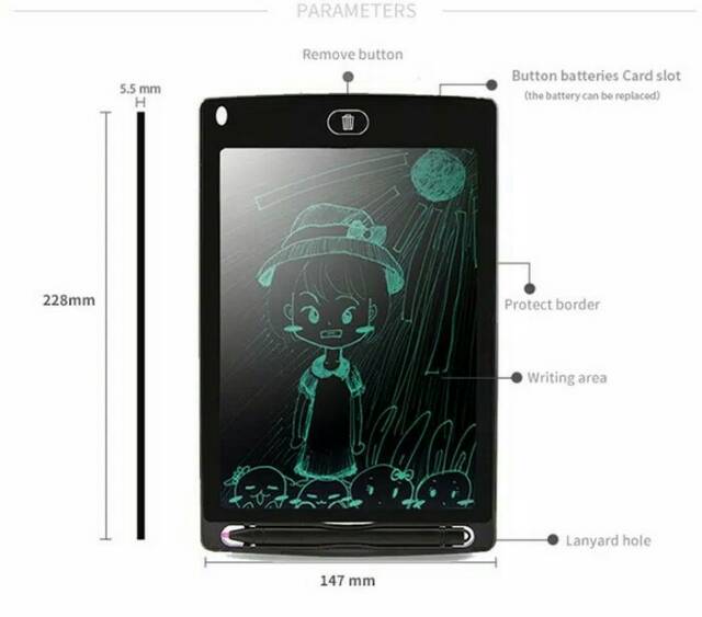 LCD Drawing Writing Tablet Papan tulis elektrik digital portable