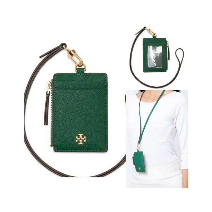 

Tory Burch Emerson Id Tag Lanyard Leather Green Emerald Terlaris