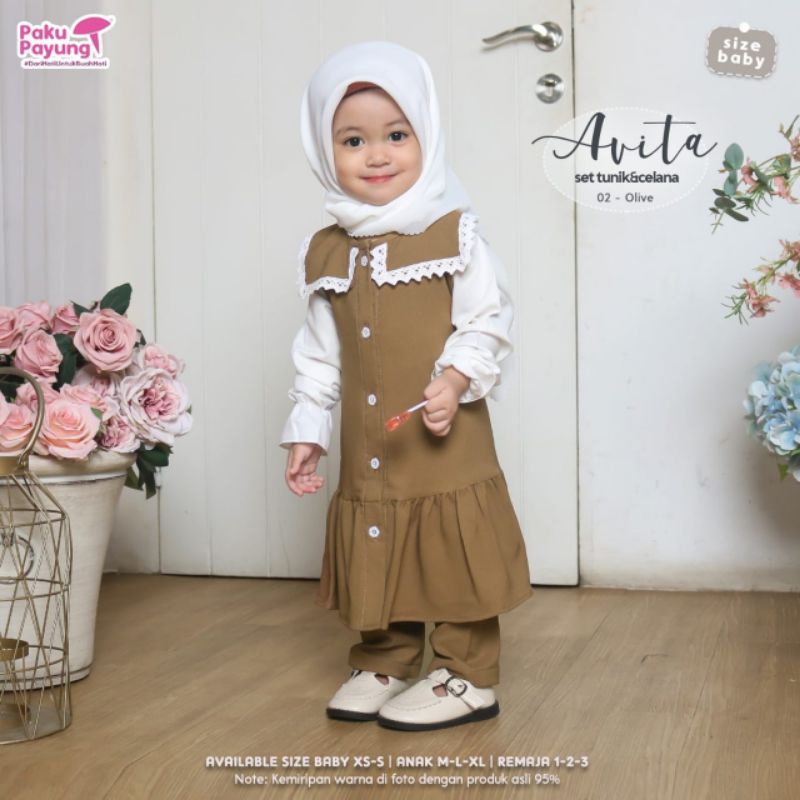 READY AVITA Set Tunik Celana Baby by Paku Payung
