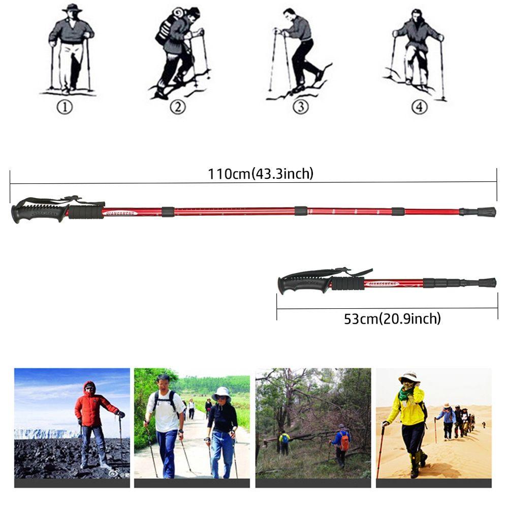 Top Nordic Walking Sticks53~110cm Karet Anti Shock Tips Pelindung Tongkat Berjalan