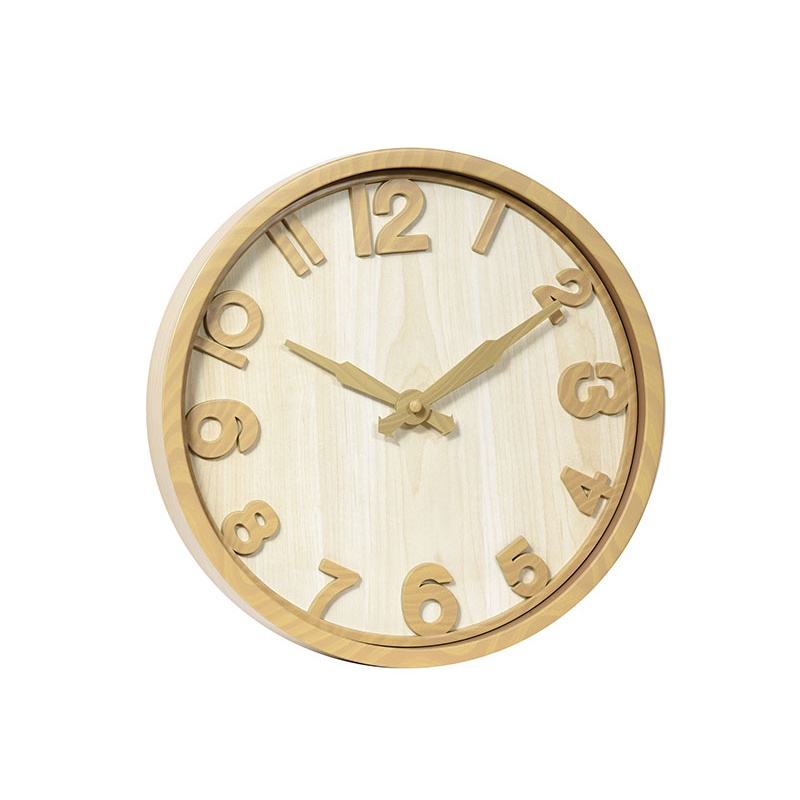 Jam Dinding Aesthetic Jam Dinding Kayu Imitated Wood Wall Clock 40cm Free Baterai