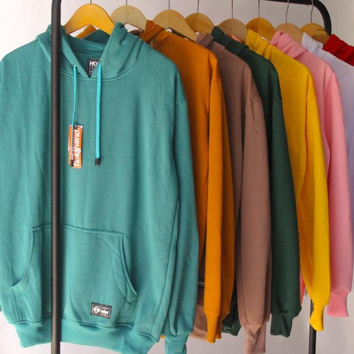tjjj Jaket Sweater Hoodie Polos Label | Banyak Warna | Kualitas Distro | Switer Tebal ↑ (Ready Stok)