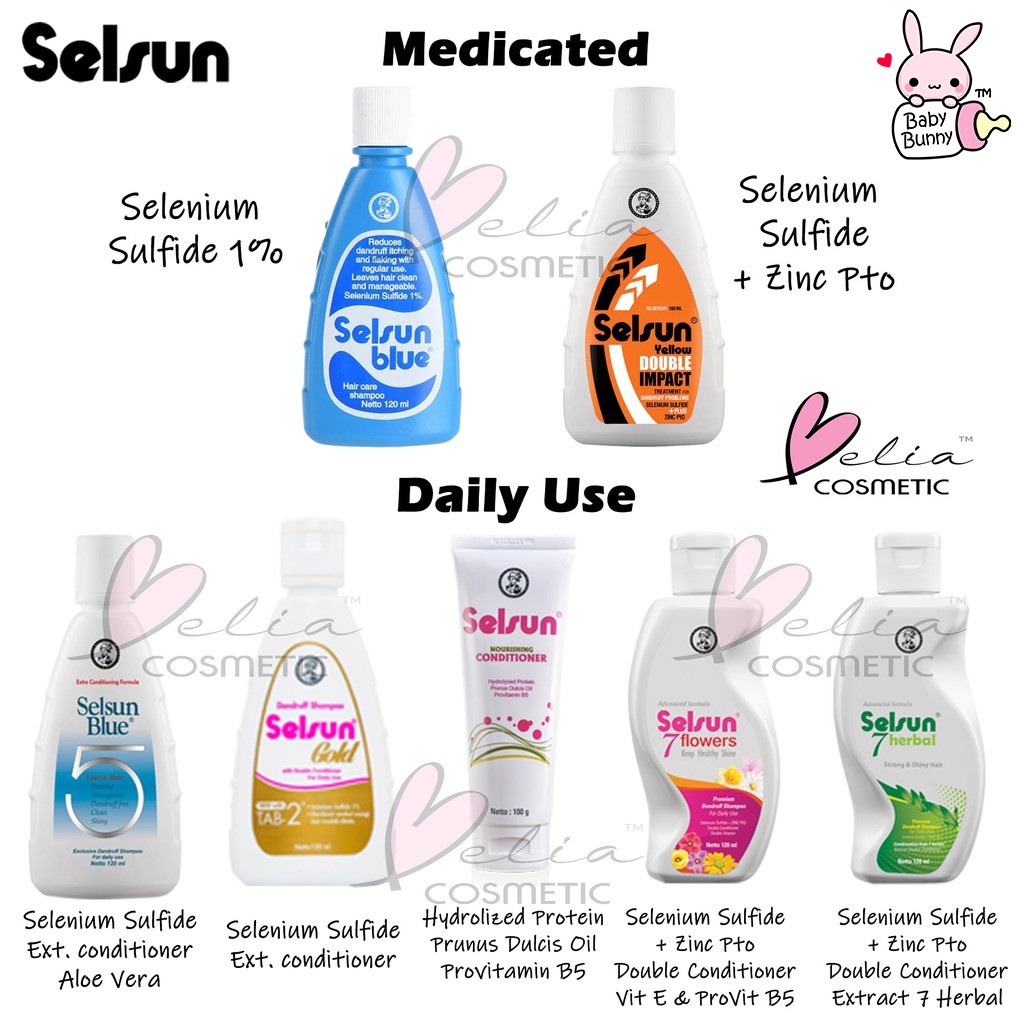 ❤ BELIA ❤ SELSUN Shampoo Conditioner Series | Sampo anti ketombe Blue 5 Yellow Gold 7 Herbal Flower