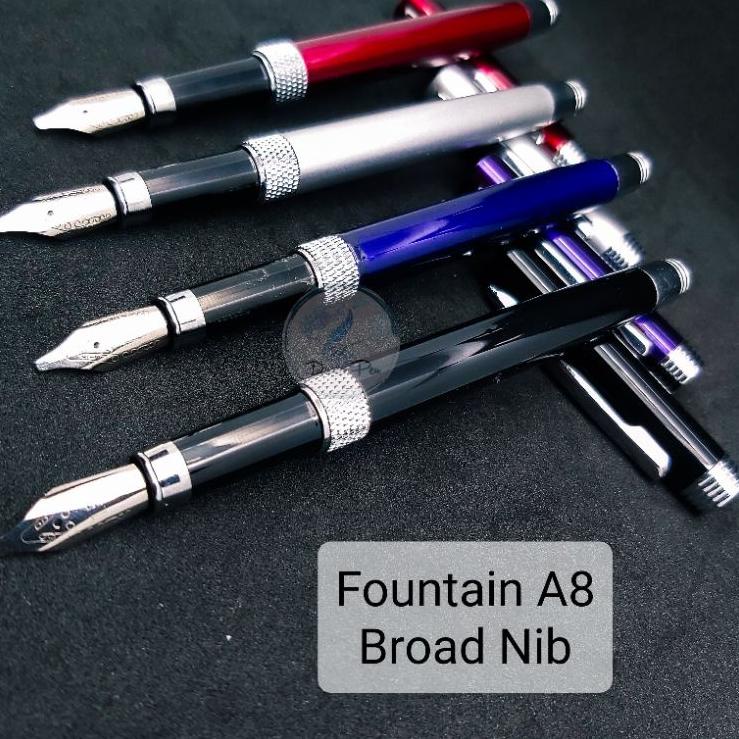 

FAMA Pena Kaligrafi A8, Fountain Pen Broad Nib A8, Nib Lebar 1.5mm , Bisa Custom Grafir Nama / Logo ♠ 76