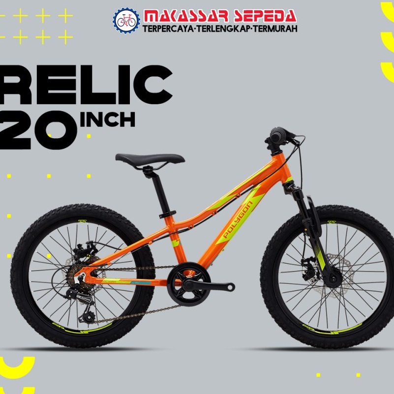 SEPEDA MTB JUNIOR POLYGON RELIC 20 ALLOY 7 SPEED DISCBRAKE