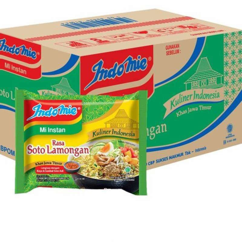 

NOODLES/MIE INSTANT INDOMIE KUAH RASA SOTO LAMONGAN KEMASAN DUS ISI 40 PCS