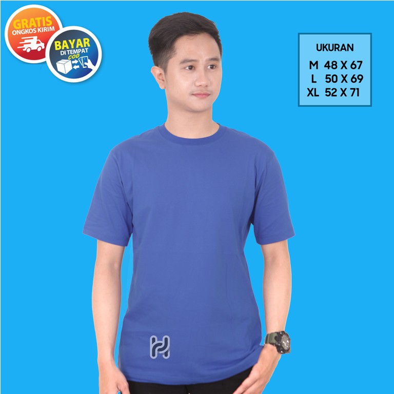 Kaos Polos Biru/Kaos Polos/Kaos Oblong/Kaos Pria&Wanita/Kaos Clothing Helium/kaos distro