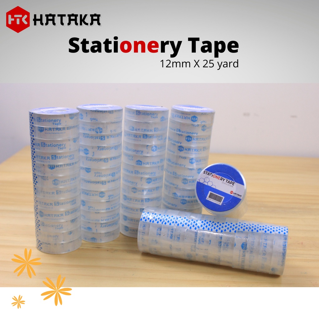 

[HATAKA] ISOLASI KECIL Bening Stationery Tape 12mm X 25yard 1 pcs