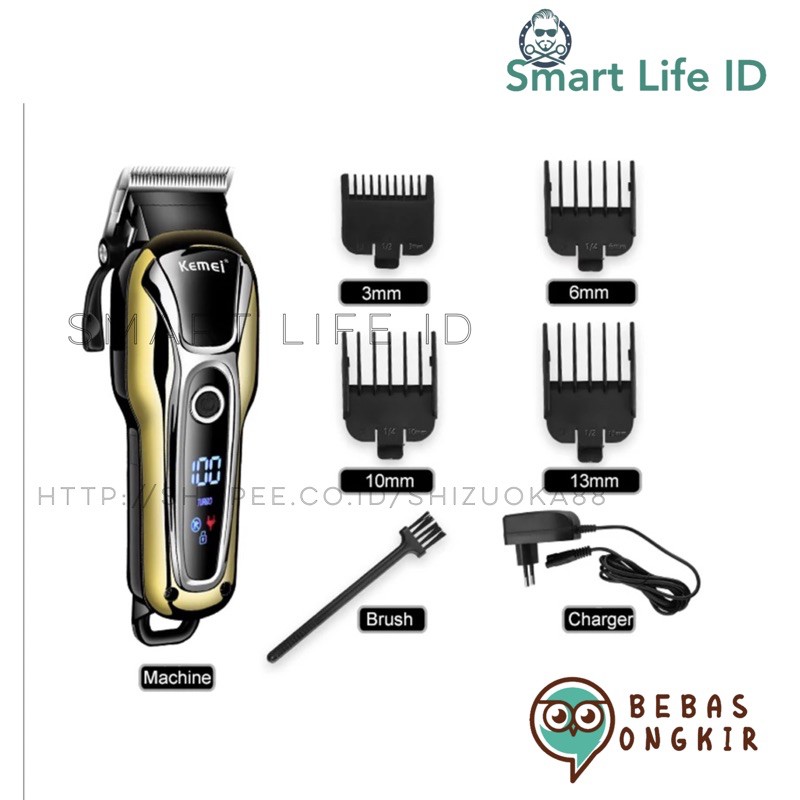 Kemei KM 1990 Alat Cukur Rambut Turbo Power Hair Clipper Professional Cordless Mesin Cukuran KM-1990