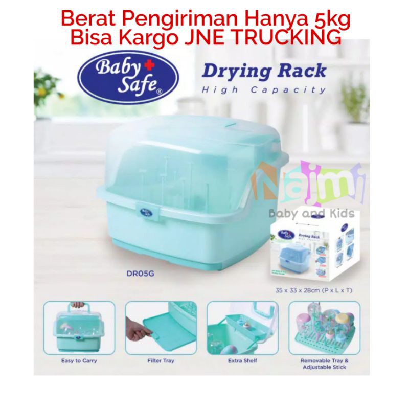 DR05 Baby Safe Drying Rack High Capacity / Rak Pengering Botol dengan Tutup Babysafe DR05G DR05B