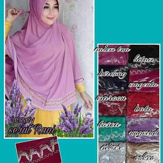 Jilbab instan serut renda