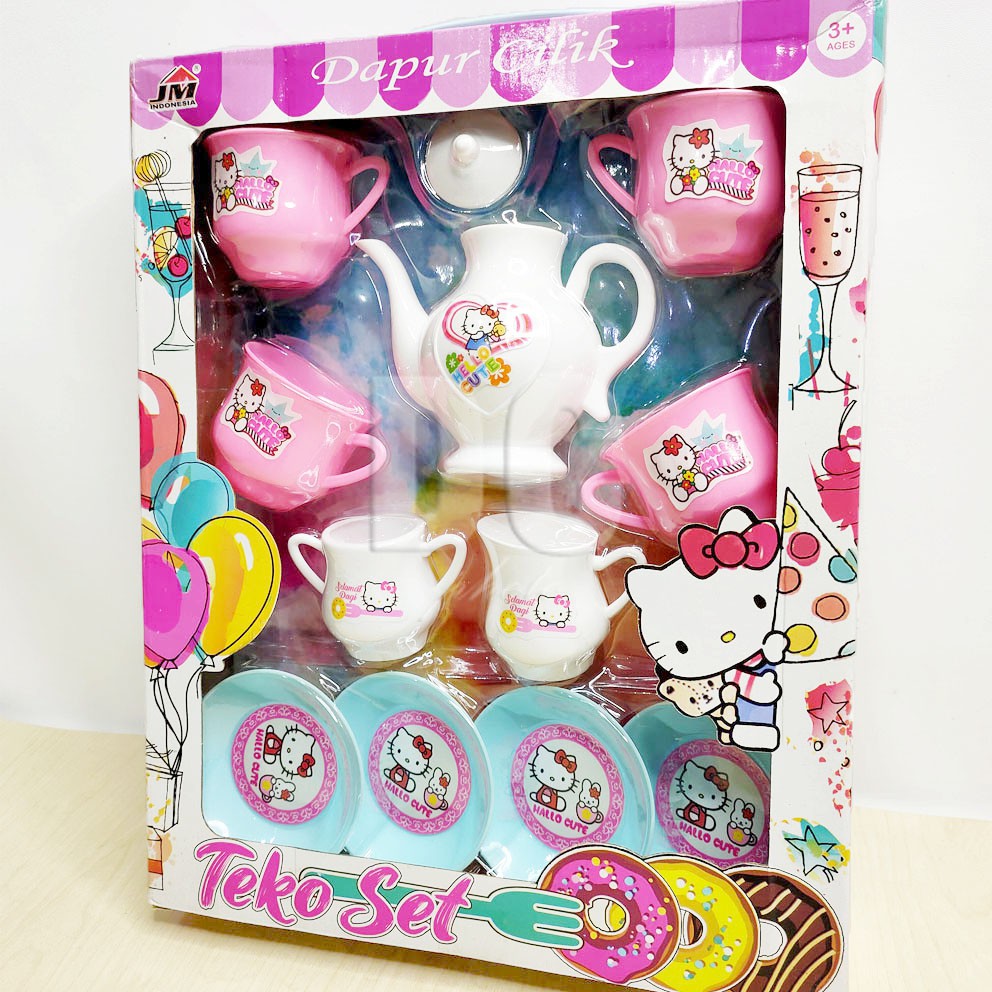 Teko Set Dapur Cilik Mainan Tea Set Cangkir Teh Hello Kitty Princess