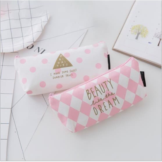 

KP003 - Kotak Pensil Kain Warna Pink -Pink Pencil Case