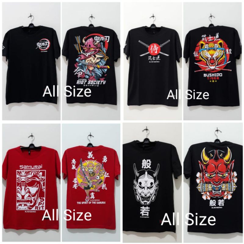 KAOS TSHIRT PRIA /BAJU SAMURAI JAPAN RONIN ONICLAY GEISHA DISTRO PREMIUM