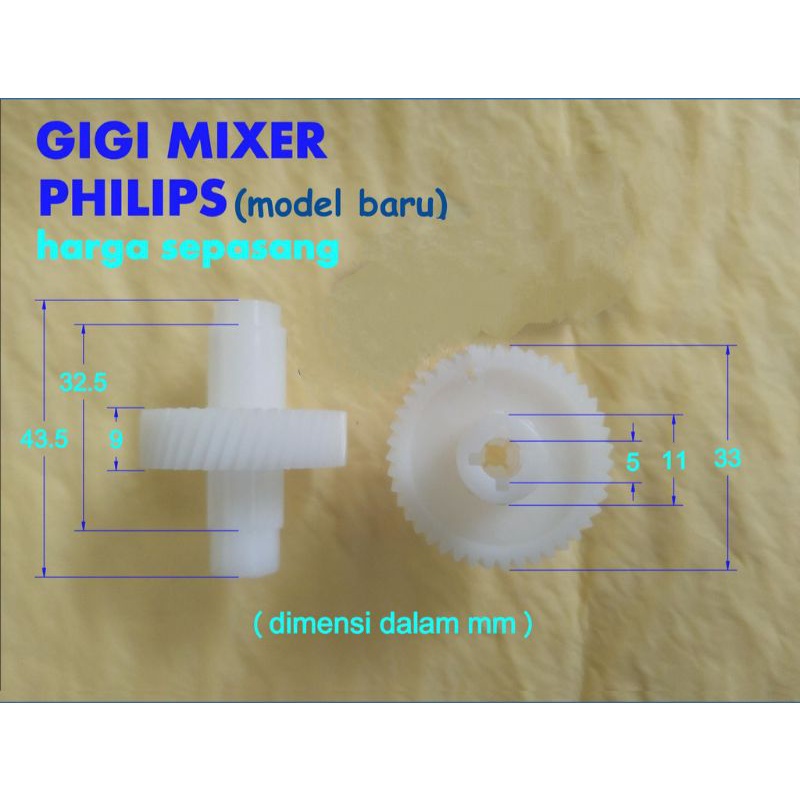 GIGI MIXER  , GEAR  ,  MODEL PHILIP BARU / LAMA SEPASANG ( SET)  1500/1530