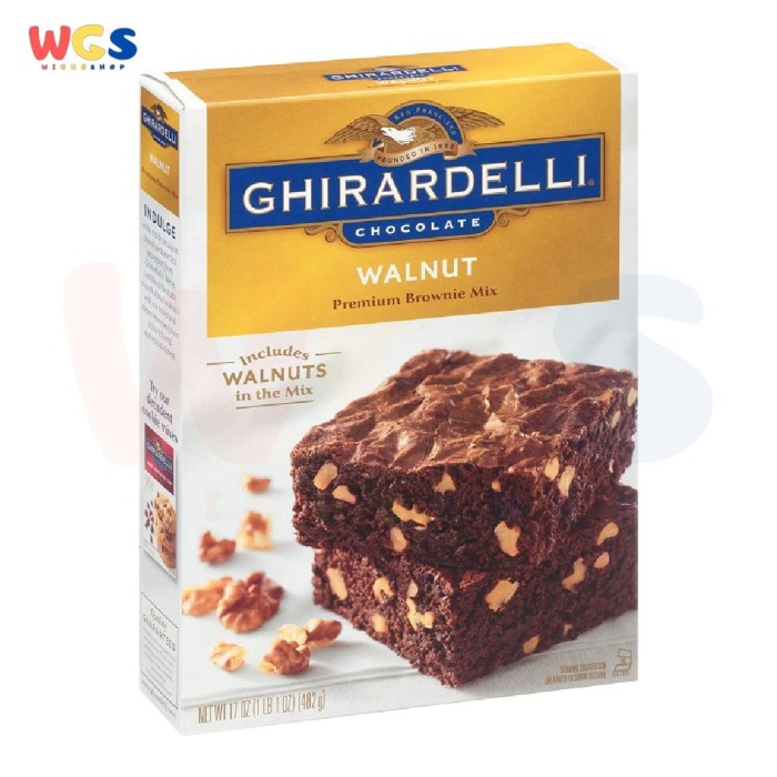 

BISA COD Ghirardelli Walnut Premium Brownie Mix Box 17oz 482g