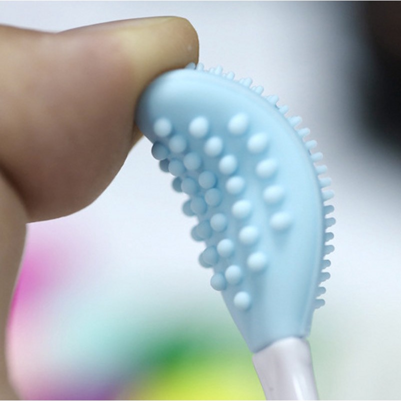 [1PC Random Color Double-sided Soft Silicone Exfoliating Nose Brush] [Beauty Skin Care Wash Face Silicone Brush ][Make up Tools]