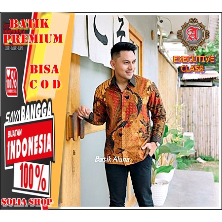 W093 Baju Batik Pria  Kemeja Undangan Pesta Lengan Panjang Katun Premium Original