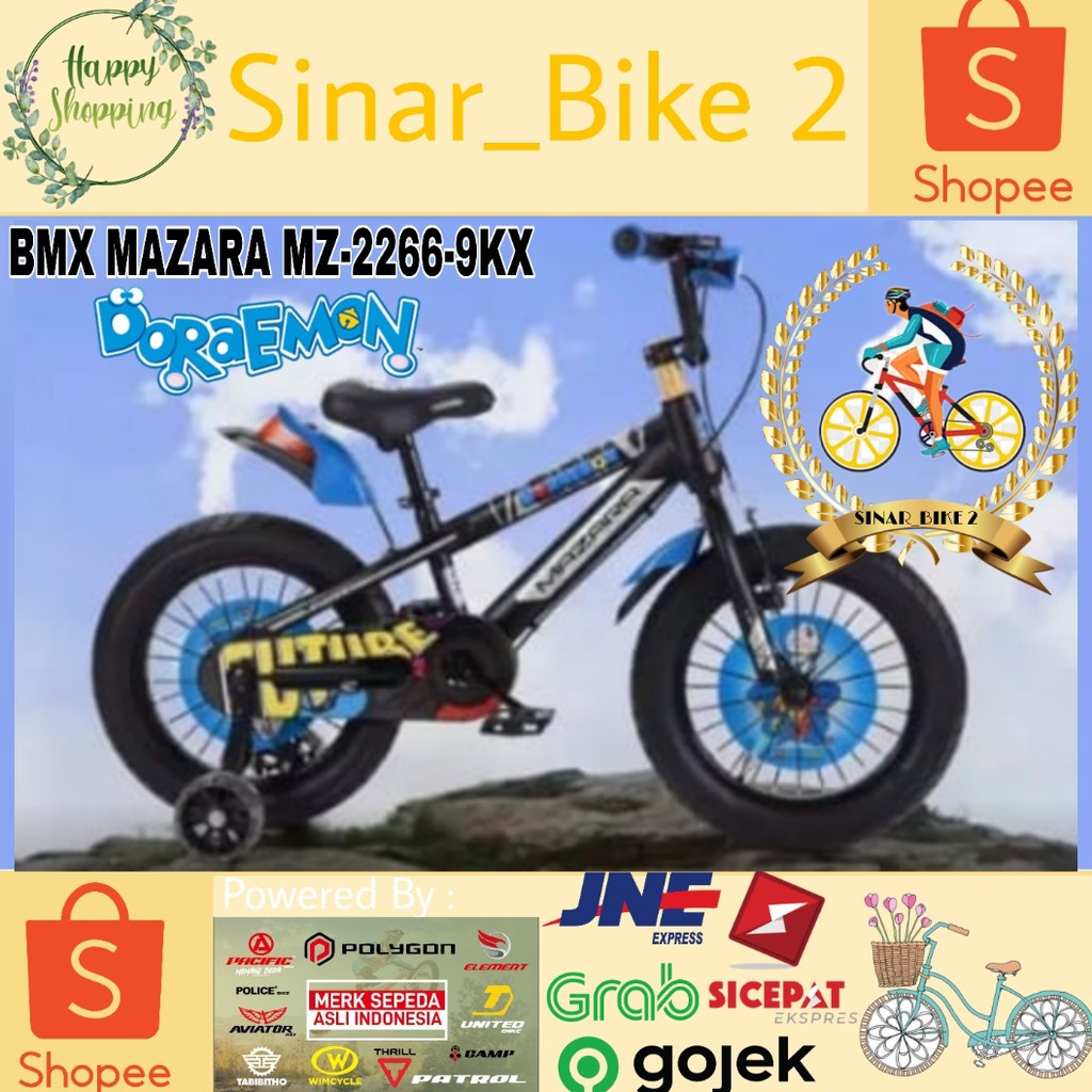 Sepeda Anak Bmx 16Inch MAZARA Edisi Doraemon Ban Jumbo 3.0 Musik-Lampu (Ekspedisi)