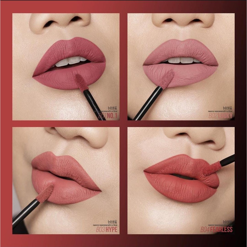 ✿ELYSABETHME✿ 𝓶𝓪𝓴𝓮𝓸𝓿𝓮𝓻 Make Over Powerstay Transferproof Matte Lipcream tahan lama anti nempel
