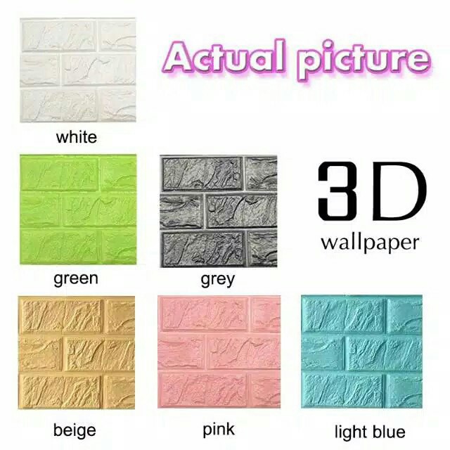 TERBARU WALLPAPER 3D FOAM MODEL BATU BATA Uk 70 x 77cm TERMURAH GROSIRAN WALL STIKER INTERIOR