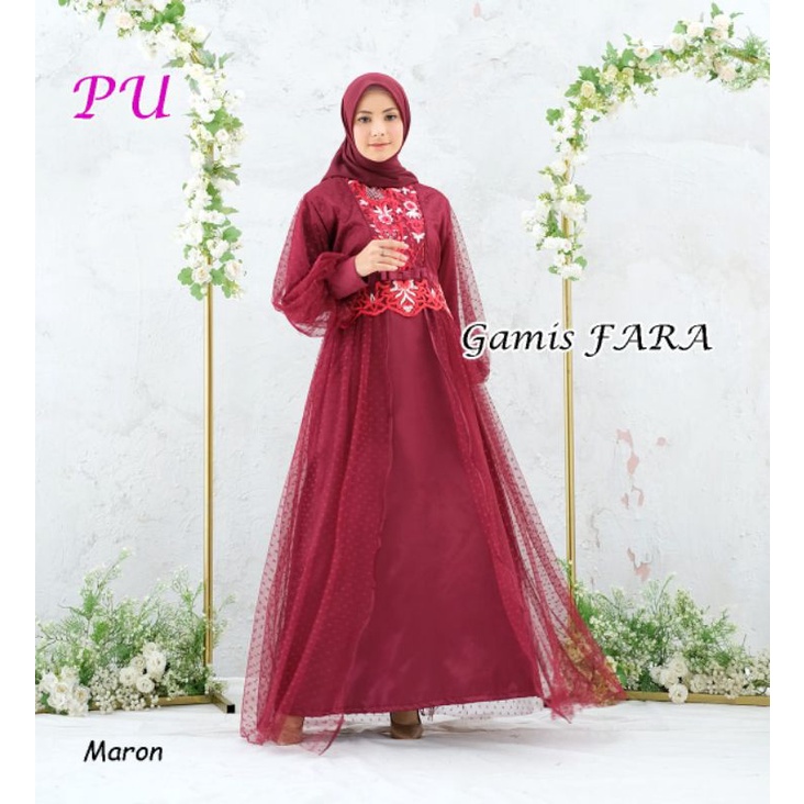 FARA Gamis Gaun pesta mewah muslimah gaun walimatul bridemaid wisuda lamaran kondangan