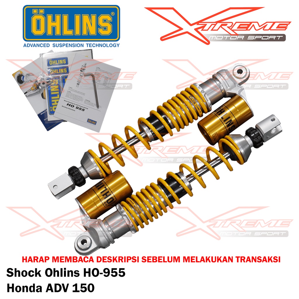 Shock Breaker Ohlins Belakang Original HO 955 ADV 150 / HO 018 Forza 250 / HO 810 PCX 150 Lokal / PC