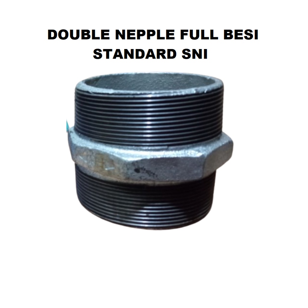 Double Nepple Full Besi 2 inch Sambungan Pipa Drat Luar Male Nepel Dobel Nipel Full Besi 2 inch Nepl