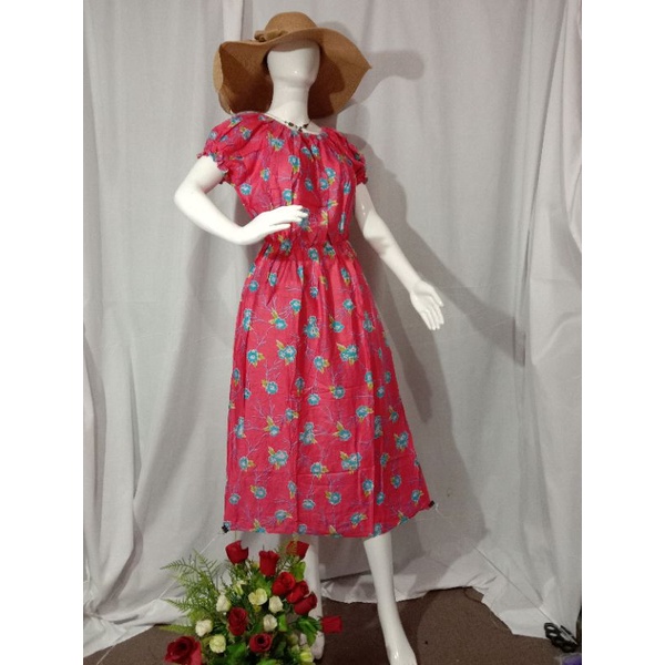 Daster kerut lengan kerut panjang