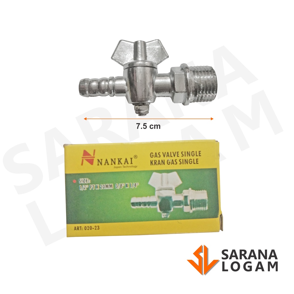 Stop Kran Gas / Nozle Gas Drat Luar 1/2" Nankai