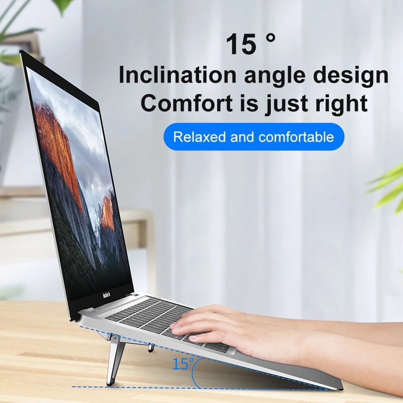 2Pcs/Set Mini Self-adhesive Fold Laptop Stand / Universal Portable Invisible Heat Dissipation Silica Gel Laptop Holder