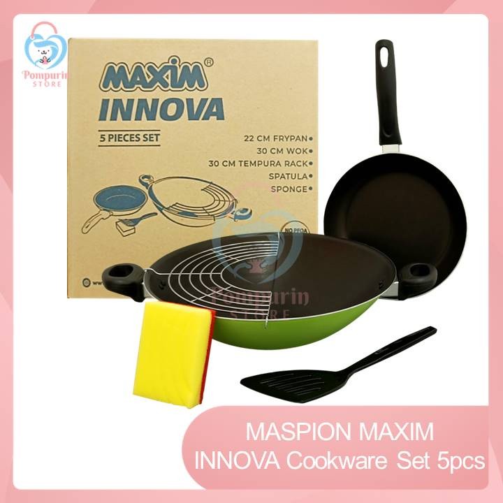 Maxim INNOVA 5pcs Set Wajan Frypan Wok Cookware Set Panci Set Teflon