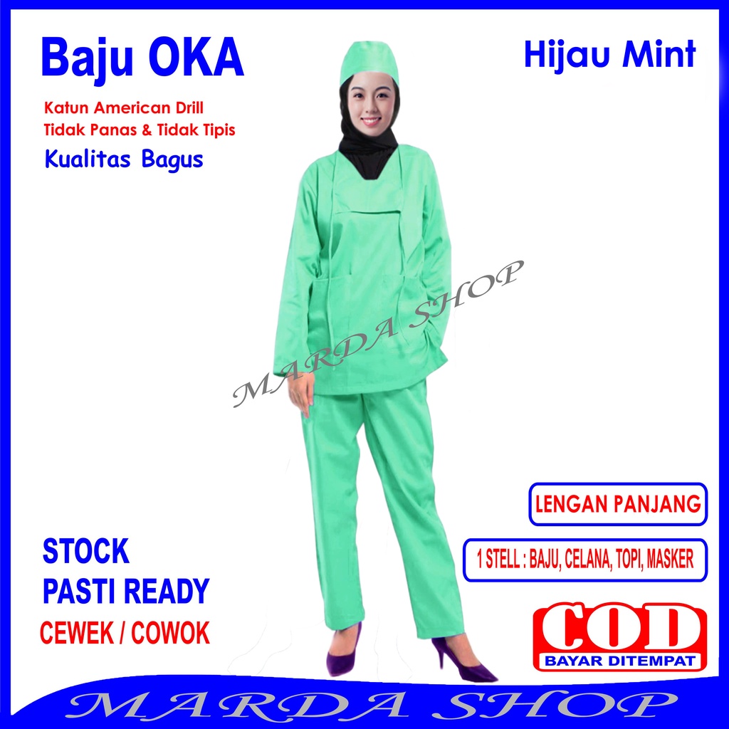 Baju OKA, Baju Perawat, Pria Wanita Lengan Panjang