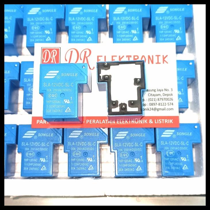 Promo Relay Kodok Songle 12V 30A Sla-12Vdc-Sl-C Dc 6 Pin Kaki Biru Kode 1075