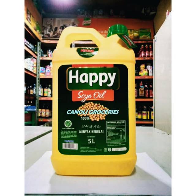

HAPPY SOYA OIL INDOFOOD MINYAK KEDELAI JERIGEN 5 L