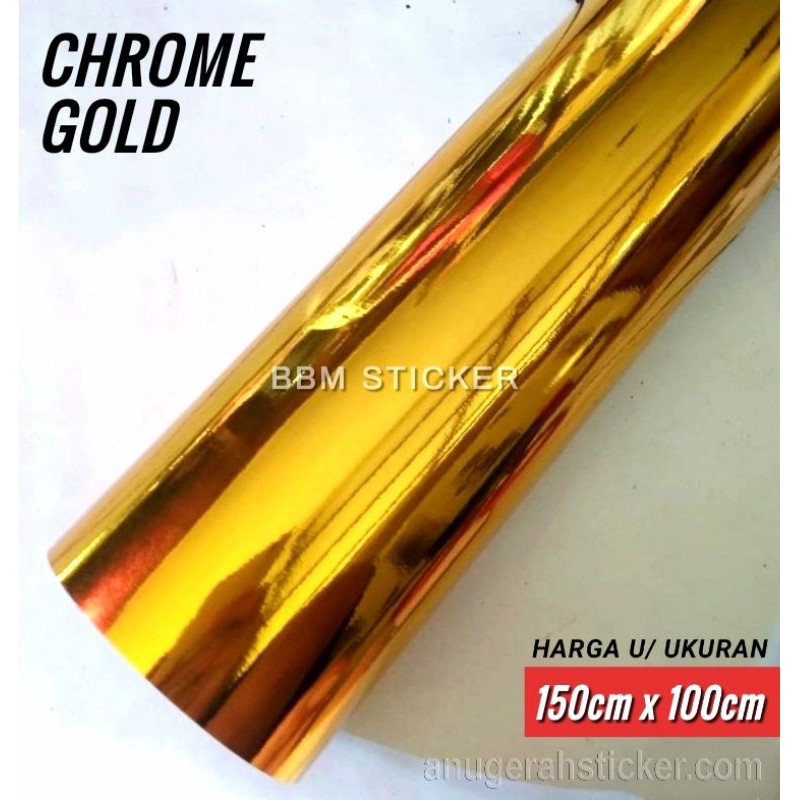 Sticker Warna Gold Chrome Lebar 150cm Shopee Indonesia