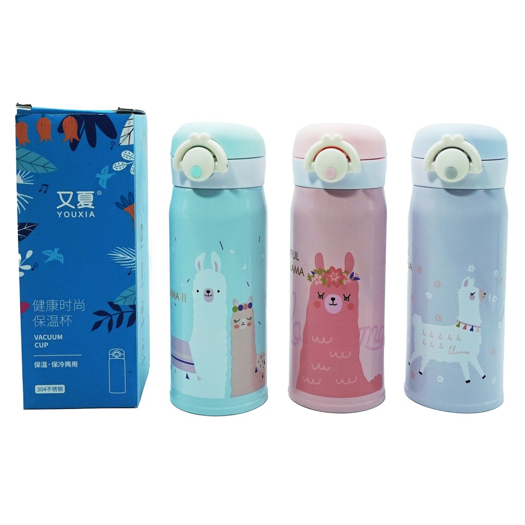 Termos Botol (Vaccum Bottle) Unik Karakter Alpaka 4 Varian Warna Lucu