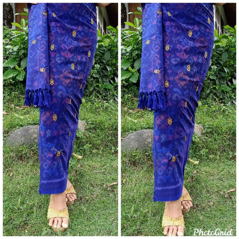 tenun endek semimastuli Lasem set selendang dg Tretes emas