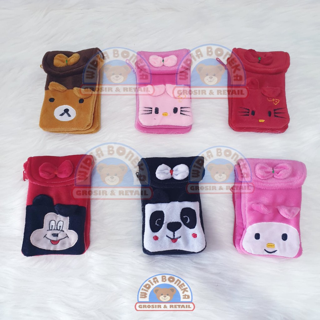 Tas Selempang Boneka Karakter Bahan Velboa