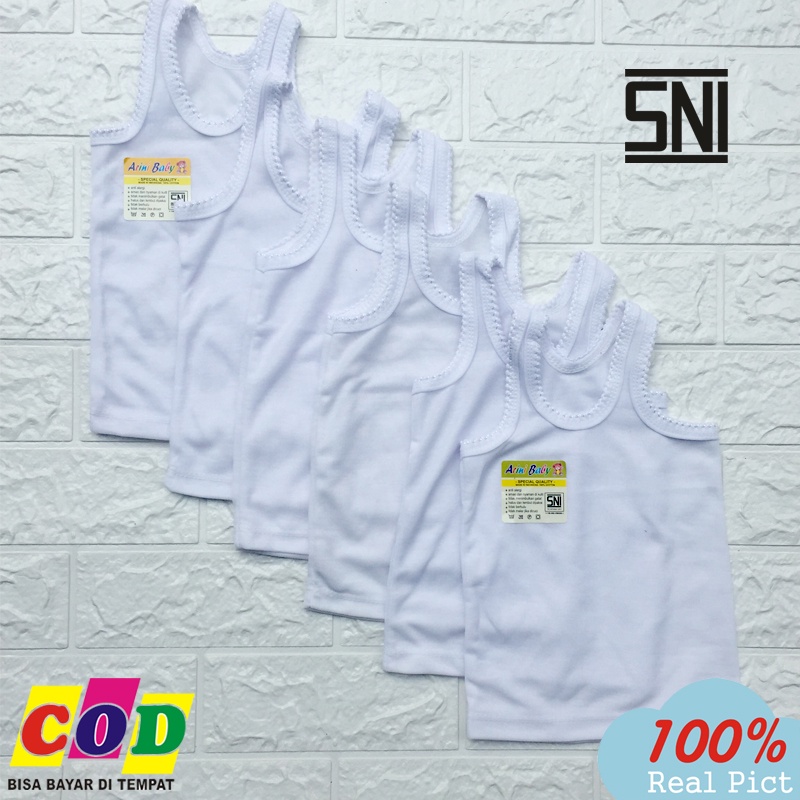 6 PCS Singlet Bayi Kaos Dalam Bayi Anak Usia 0-12 Bulan Anababy