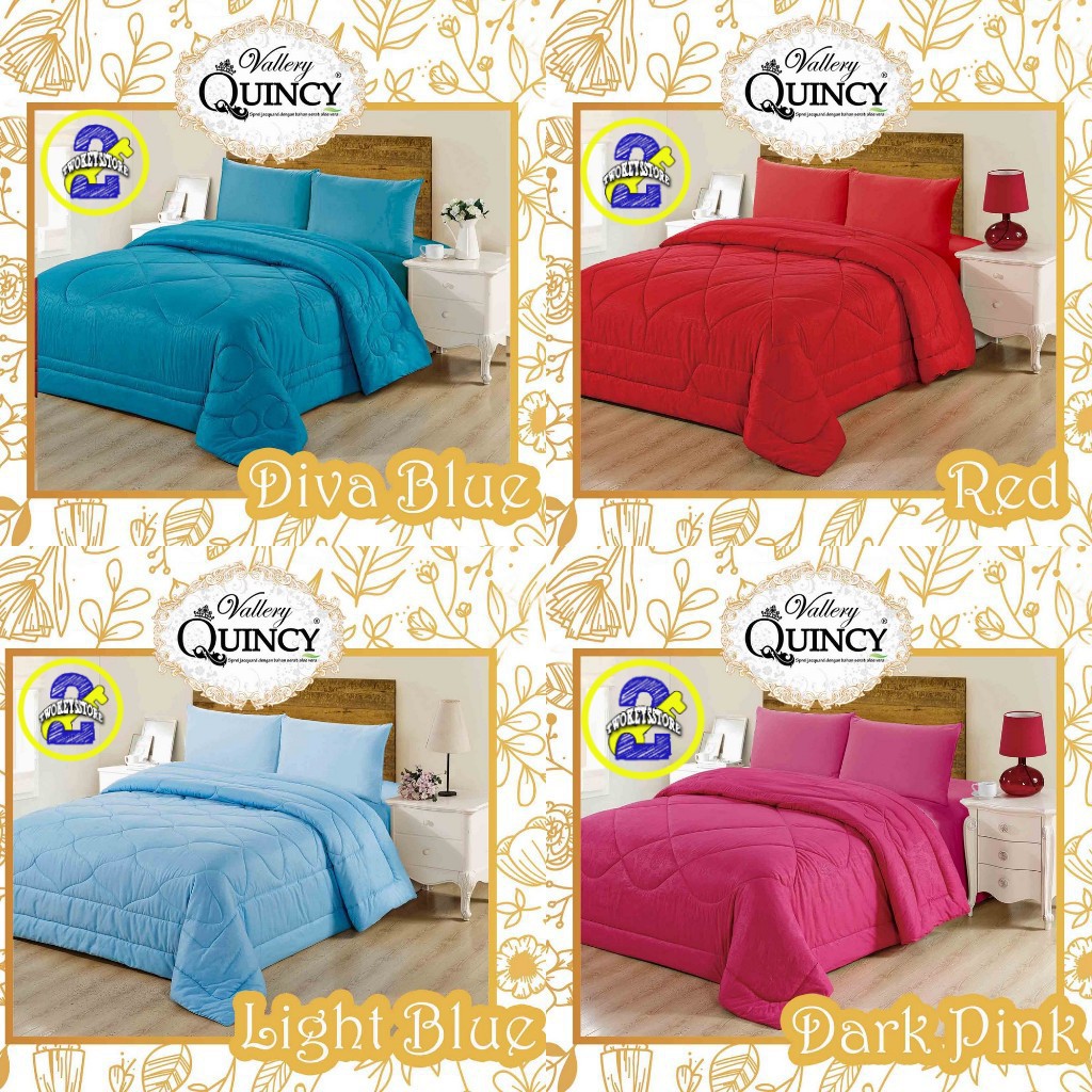 VALLERY QUINCY - bedcover vallery Queen 160x200x30 polos / motif ini