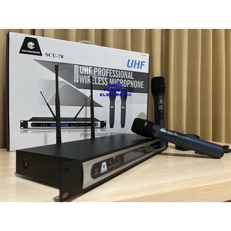 MICROPHONE MIC WIRELESS MIKROPON MIK TANPA KABEL SOUNDCREST SCU-78 ORIGINAL ORI BAGUS TERLARIS TERBAIK GARANSI