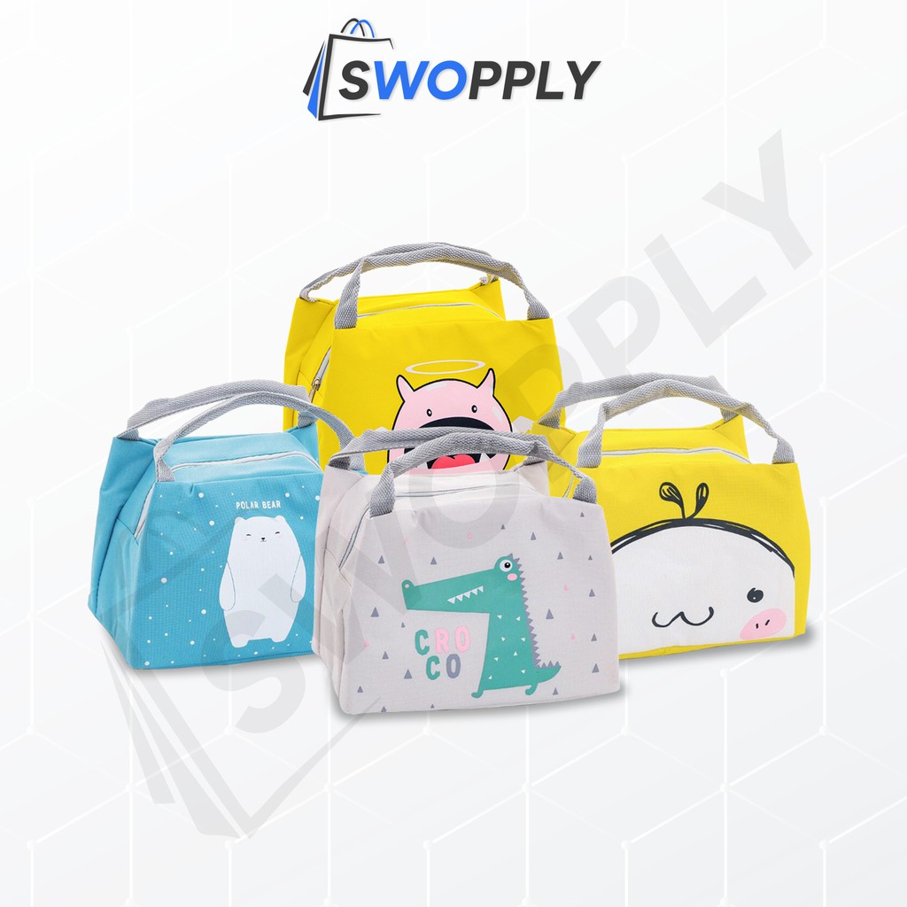 Swopply Tas Bekal Karakter Lunch Bag Cooler Tas bekal Alumunium Motif