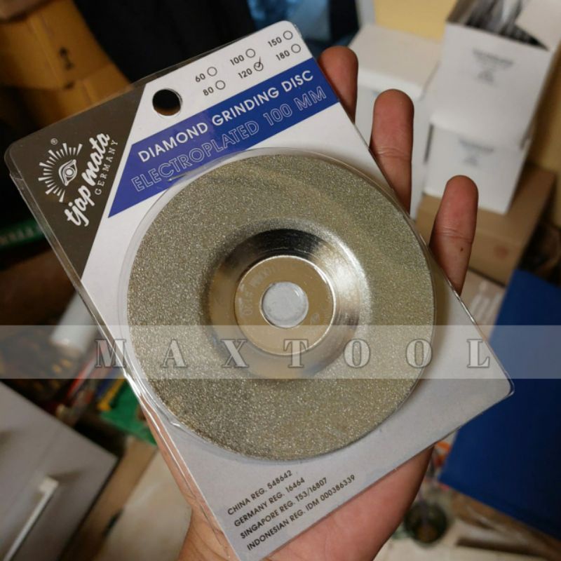 Diamond Wheel 4 inch Asah & bavel Granit Marmer Keramik Tjap Mata Germany Grit 120 Mata gerinda pole