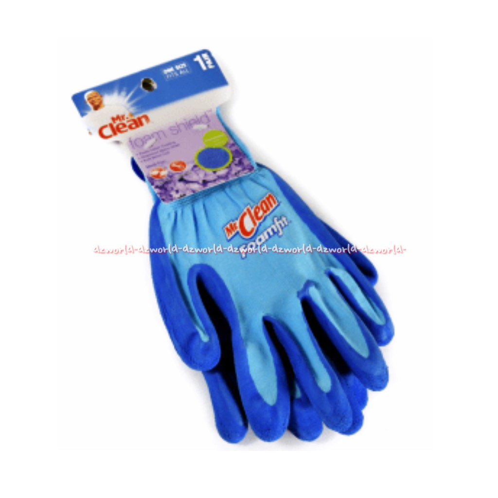 Mr Clean Foamfit Shield Gloves Sarung Tangan Busa Warna Biru