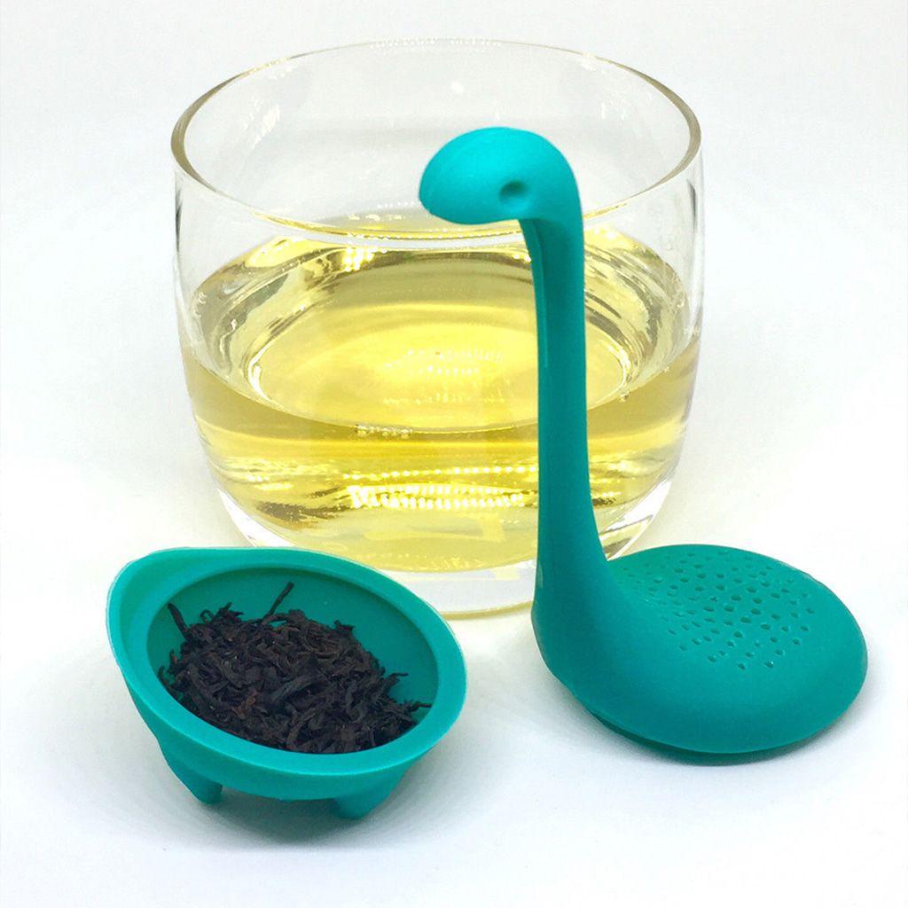 QUINTON Dinosaurus Tea Infuser Tahan Panas 1pcs Silikon Food grade Untuk Loose Tea Drinkware Alat Seduh Teh Saringan Teh