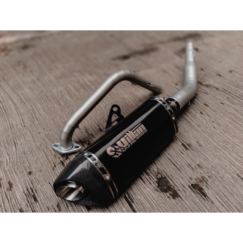 KNALPOT VILLAN MV1 BLACK FULL SYSTEM R15 CBR150K45 CBR150 GSX150 CB150 VIXION BYSON VERZA SONIC