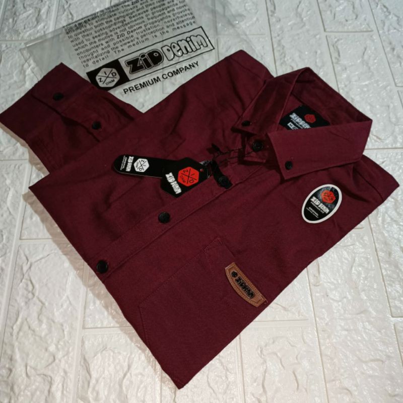 kemeja polos pria original zid denim distro